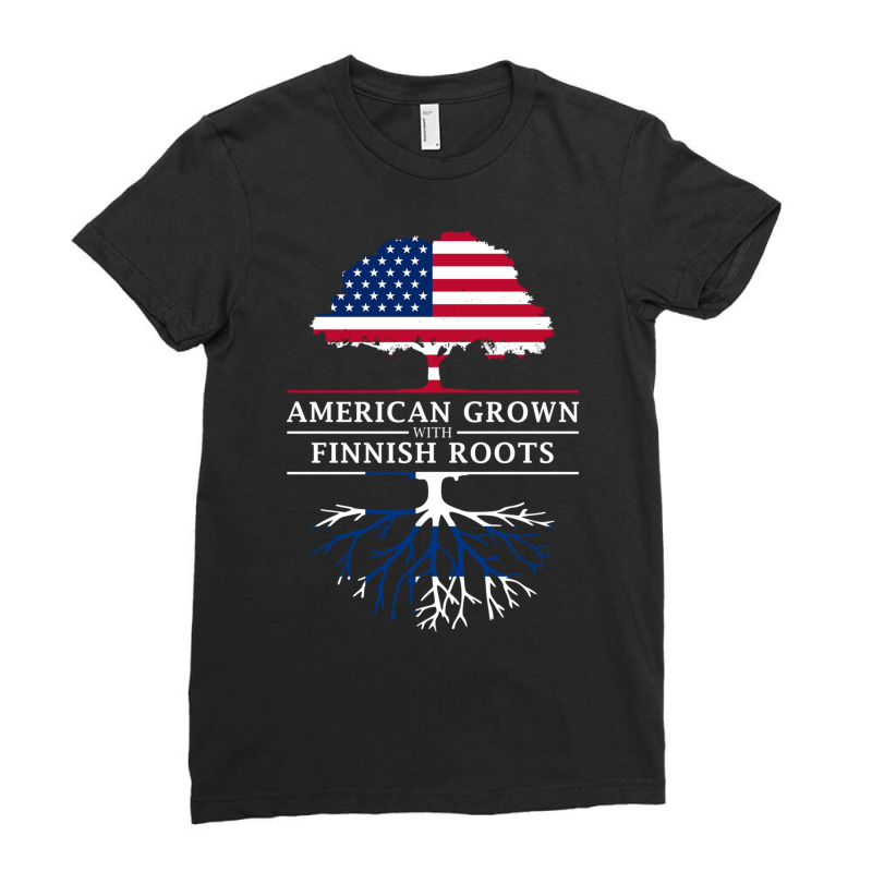 American Grown With Finnish Roots   Finland Long Sleeve T Shirt Ladies Fitted T-Shirt by cm-arts | Artistshot