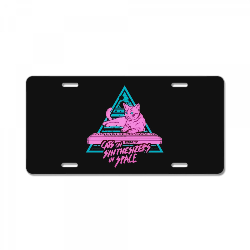 Cats On Synthesizers In Space - Neon T-shirt License Plate | Artistshot