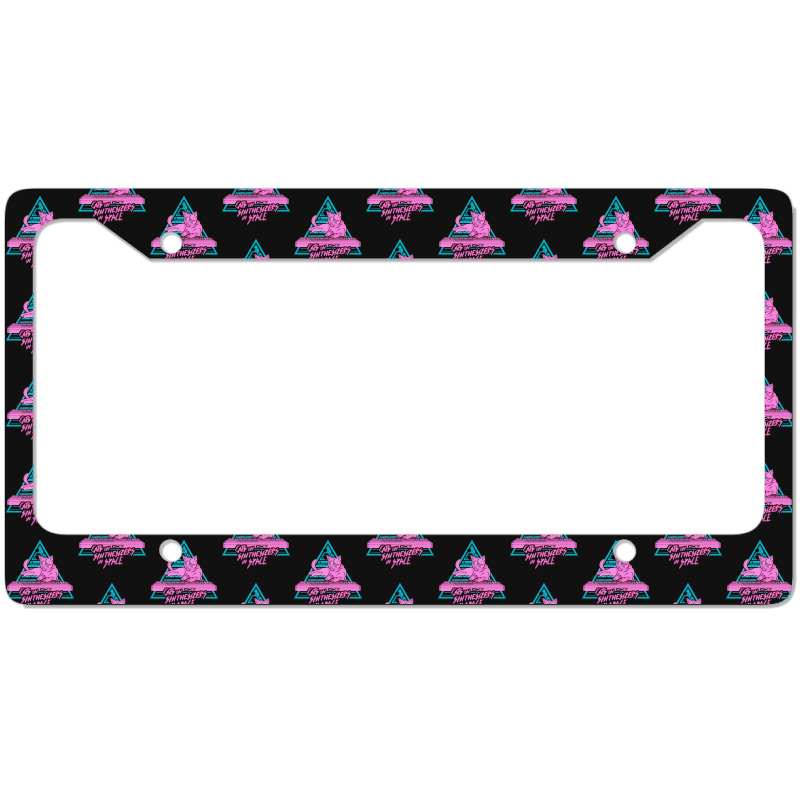 Cats On Synthesizers In Space - Neon T-shirt License Plate Frame | Artistshot