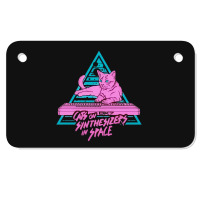 Cats On Synthesizers In Space - Neon T-shirt Motorcycle License Plate | Artistshot