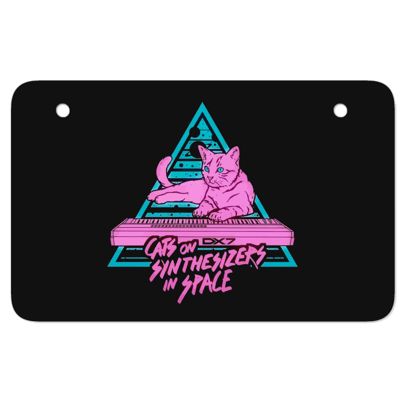 Cats On Synthesizers In Space - Neon T-shirt Atv License Plate | Artistshot