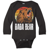 Dada Bear Camping Lover Daddy Father's Day Camping Trip T Shirt Long Sleeve Baby Bodysuit | Artistshot