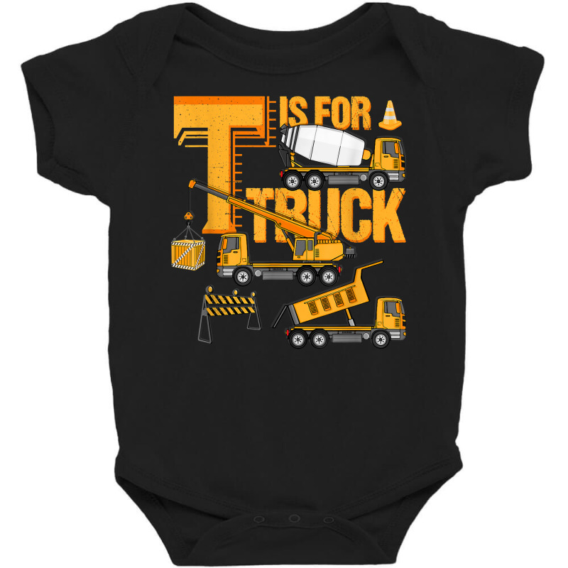 Kids Construction Site Construction Machinery Trucks T Shirt Baby Bodysuit by cm-arts | Artistshot