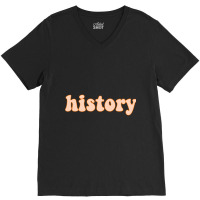 Orange History School Subject V-neck Tee | Artistshot