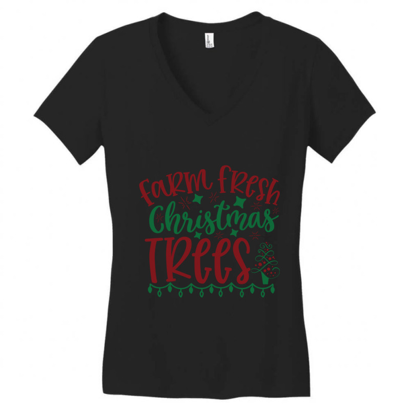 Farm Fresh Christmas Trees S Graphic Women's V-Neck T-Shirt by cm-arts | Artistshot