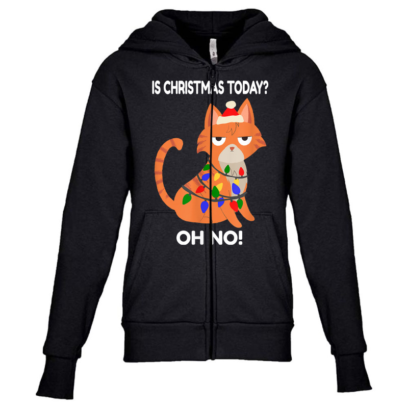 Kitten Is Christmas Today Noved Cat Christmas T Shirt Youth Zipper Hoodie by cm-arts | Artistshot