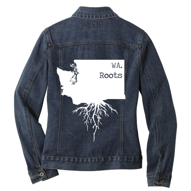 Washington Roots  State Of Washington Ladies Denim Jacket by cm-arts | Artistshot