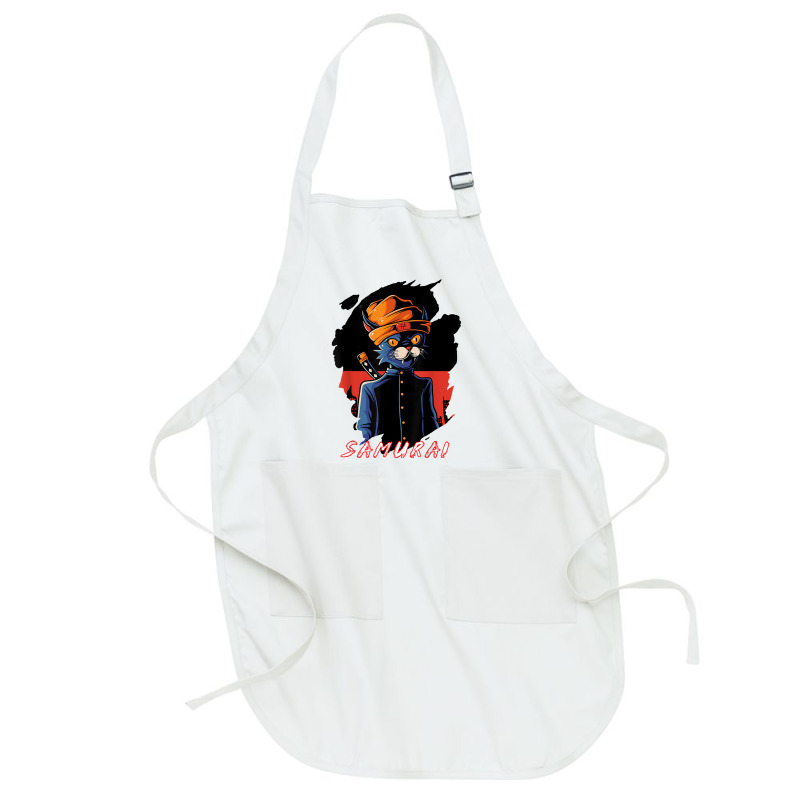 Japanese Anime Samurai Cat Lover Aesthetic Vintage Funny Art T Shirt Full-length Apron | Artistshot