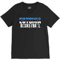 Estonia Basketball Lovers Jersey   Support Estonian Ballers T Shirt V-neck Tee | Artistshot