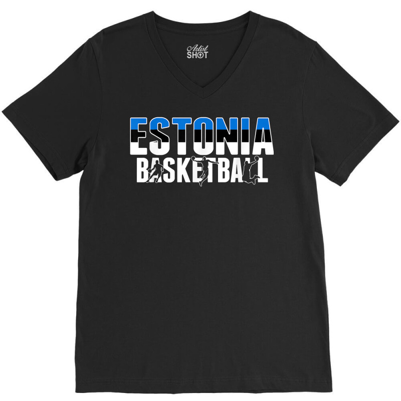 Estonia Basketball Lovers Jersey   Support Estonian Ballers T Shirt V-neck Tee | Artistshot