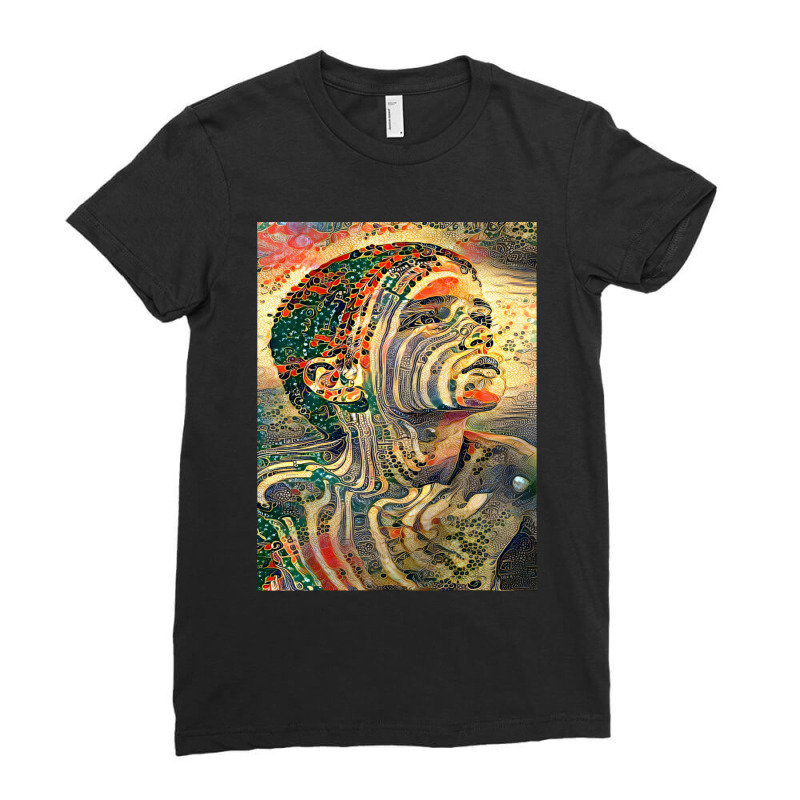 Mystery Woman Illustration Premium Design Ladies Fitted T-Shirt by cm-arts | Artistshot