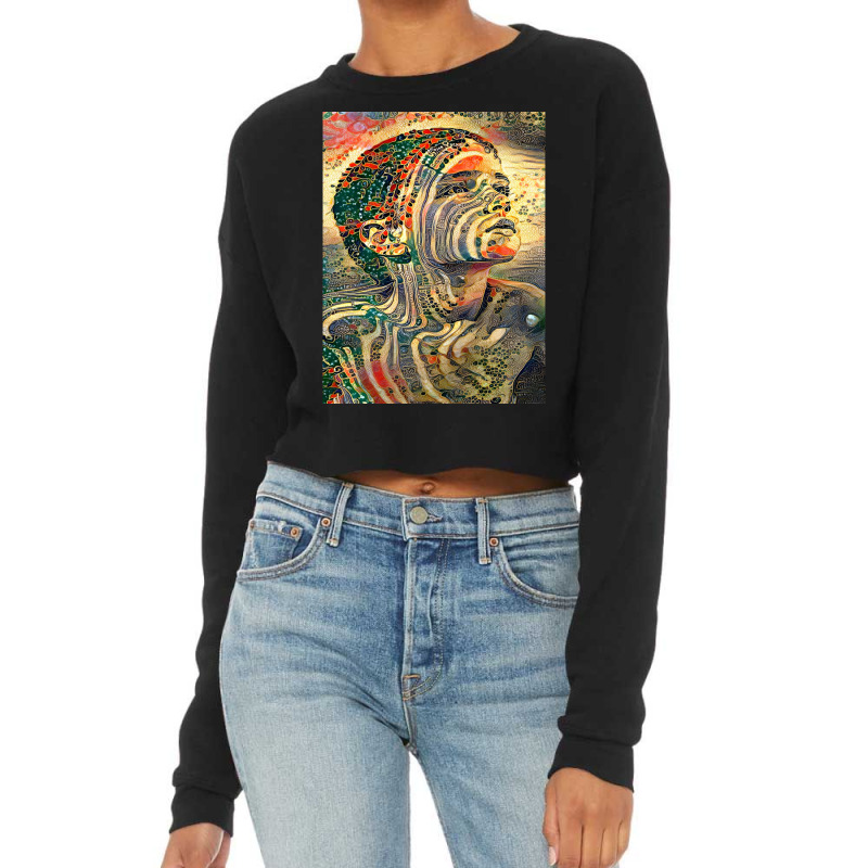 Mystery Woman Illustration Premium Design Cropped Sweater by cm-arts | Artistshot