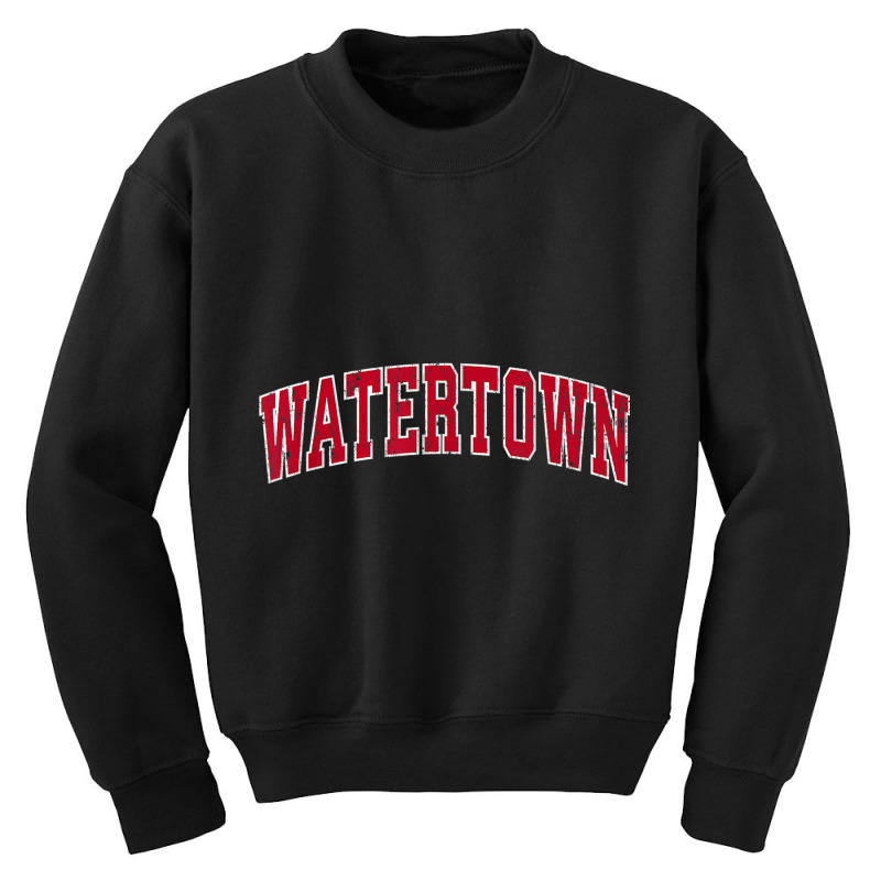 Watertown South Dakota Sd Vintage Sports Design Red Design T Shirt Youth Sweatshirt by cm-arts | Artistshot