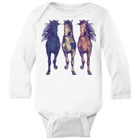 3 Wild Horses Running Around Tshirt Graphic Horse Art Tank Top Long Sleeve Baby Bodysuit | Artistshot