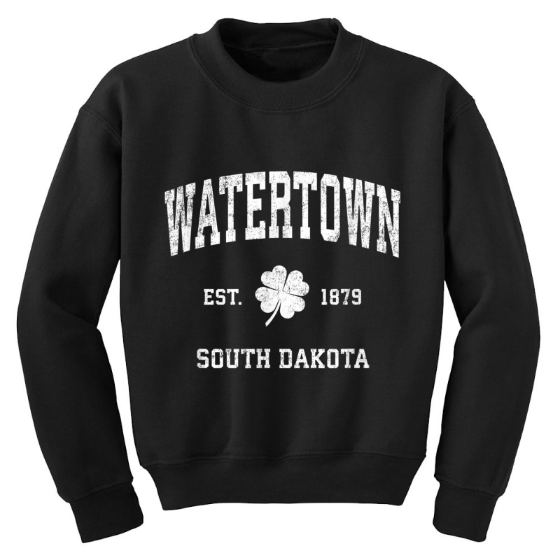 Watertown South Dakota Vintage Shamrock Sports T Shirt Youth Sweatshirt by cm-arts | Artistshot