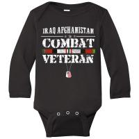 Iraq Afghanistan Combat Veteran Proud Army Military Vintage Premium T Long Sleeve Baby Bodysuit | Artistshot