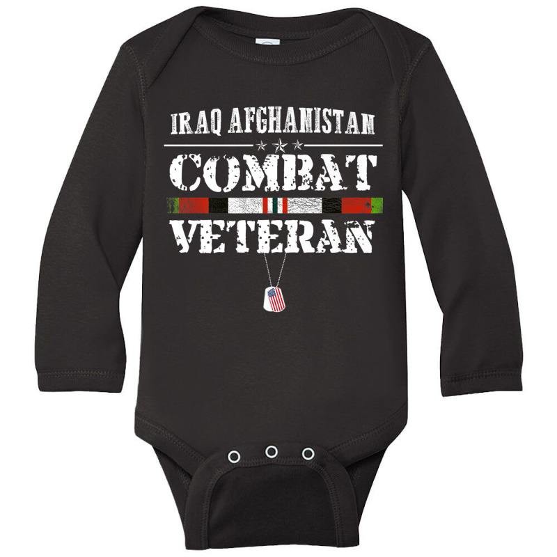 Iraq Afghanistan Combat Veteran Proud Army Military Vintage Premium T Long Sleeve Baby Bodysuit by cm-arts | Artistshot