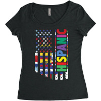 Usa And Latin American Countries Flag Hispanic Heritage Pullover Hoodi Women's Triblend Scoop T-shirt | Artistshot