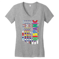 Usa And Latin American Countries Flag Hispanic Heritage Pullover Hoodi Women's V-neck T-shirt | Artistshot