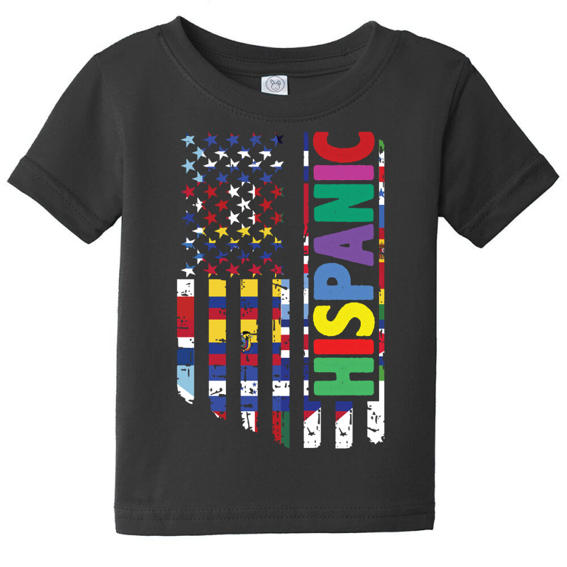 Usa And Latin American Countries Flag Hispanic Heritage Pullover Hoodi Baby Tee by cm-arts | Artistshot