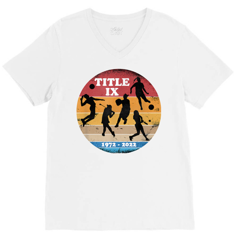 Title Ix 50th Anniversary Girls And Womens Sports Supporter T Shirt V-Neck Tee by cm-arts | Artistshot