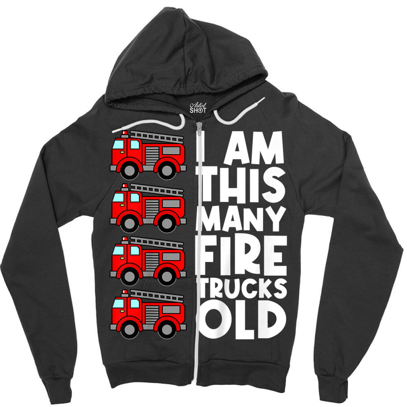 Custom Kids Fire Truck Tshirt For Boys 4 Year Old Birthday T