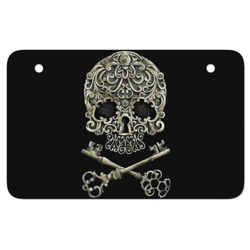 Skull And Two Keys Tshirt Classique Atv License Plate | Artistshot