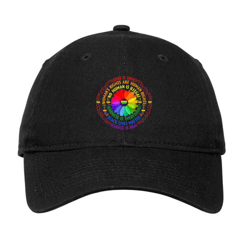 Rainbow Black Lives Matter Science Lgbt Pride Flower Adjustable Cap by cm-arts | Artistshot