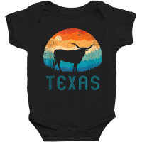 Texas Longhorn Cow Vintage Texan Cattle Herd Retro Lone Star Tank Top Baby Bodysuit | Artistshot