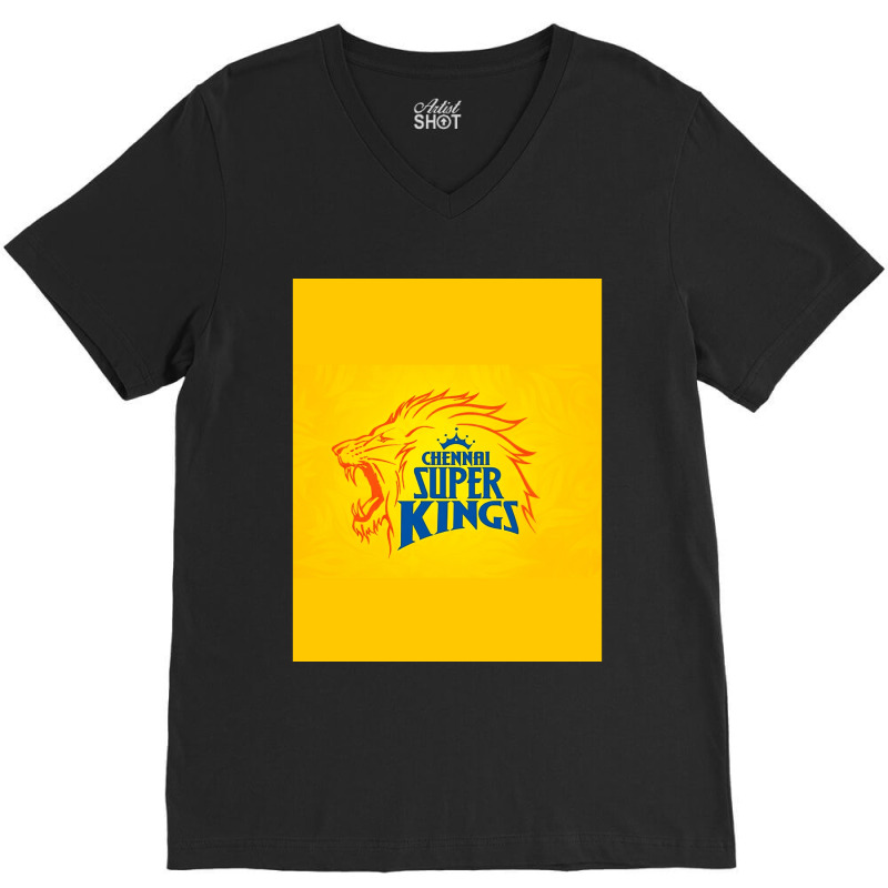 Chennai Super Kings Csk Ipl Team 2022 Flat Mask Cap Graphic V-Neck Tee by MylaLe | Artistshot