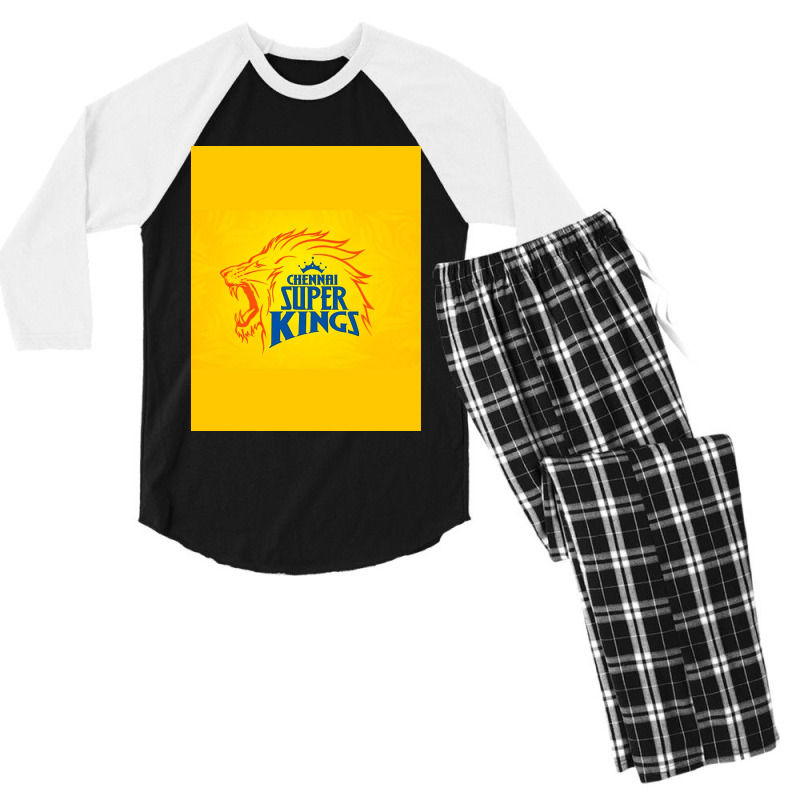 Chennai Super Kings Csk Ipl Team 2022 Flat Mask Cap Graphic Men's 3/4 Sleeve Pajama Set by MylaLe | Artistshot