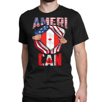 Useh Cdn Maple Leaf Half Canadian Half American Flag Us Eh Tank Top Classic T-shirt | Artistshot