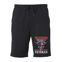 Veteran Veterans Day This Girl Is Protected By A Veteran 705 Navy Sold Fleece Short | Artistshot