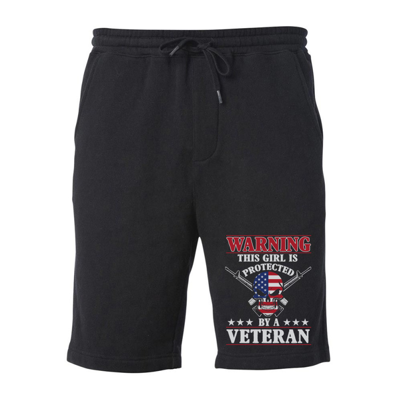 Veteran Veterans Day This Girl Is Protected By A Veteran 705 Navy Sold Fleece Short | Artistshot