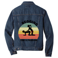 Begging For A Pegging Dominatrix Mistress Bdsm Pegged Men Denim Jacket | Artistshot