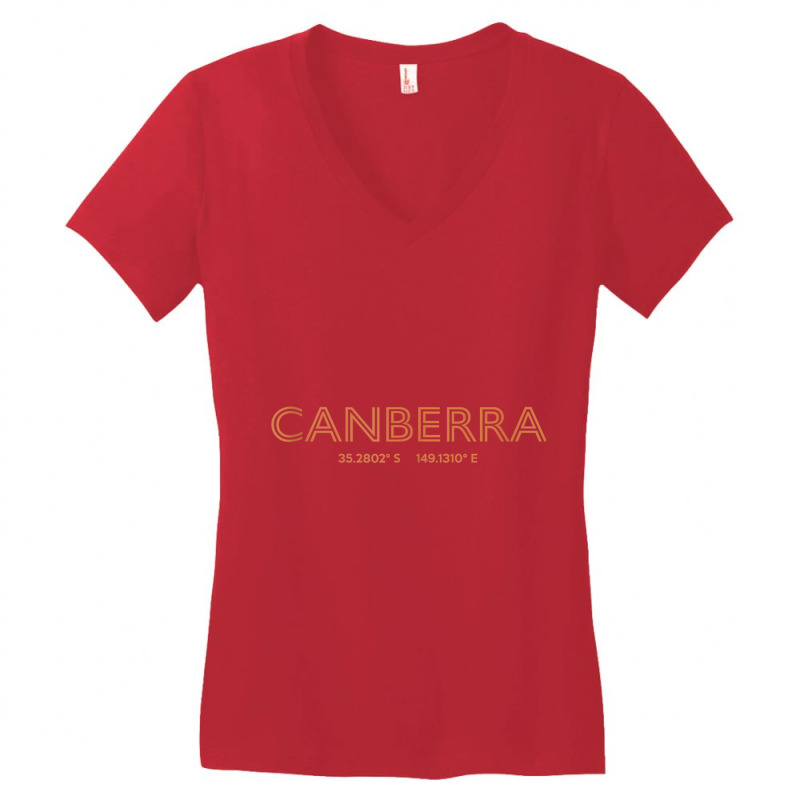 Australia City Coordinates   Canberra Tank Top Women's V-Neck T-Shirt by cm-arts | Artistshot