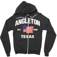 Angleton Texas Tx Usa Stars & Stripes Vintage Style Zipper Hoodie | Artistshot