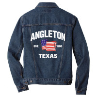 Angleton Texas Tx Usa Stars & Stripes Vintage Style Men Denim Jacket | Artistshot