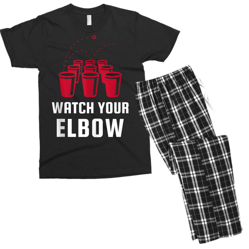 Watch Your Elbow Funny Party Beer Pong Tank Top Men's T-shirt Pajama Set by cm-arts | Artistshot