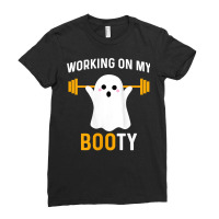 Womens Working On My Booty Funny Halloween Workout Gym Squat Tank Top Ladies Fitted T-shirt | Artistshot