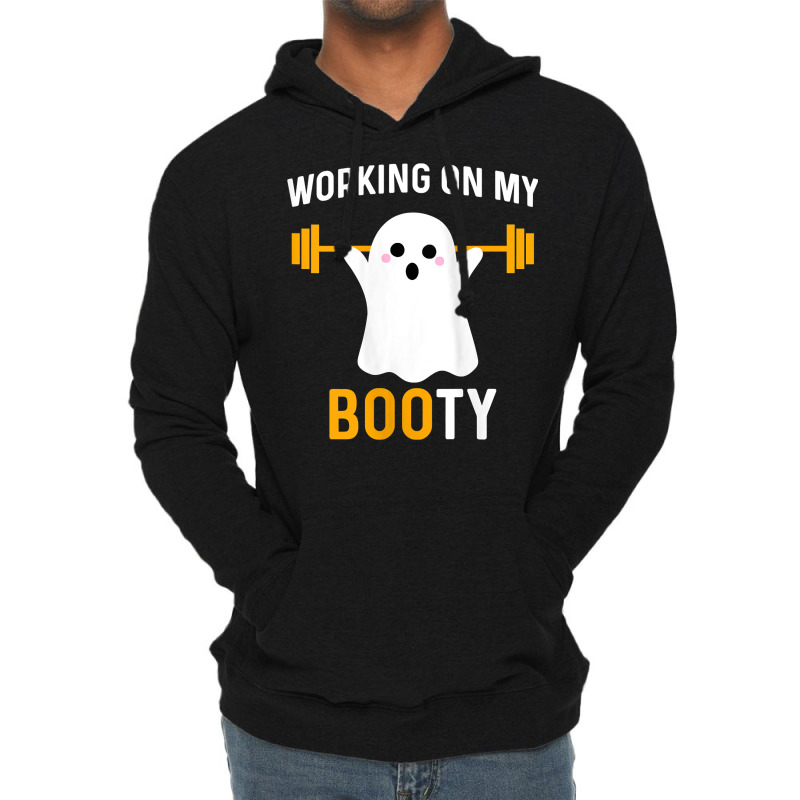 Womens Working On My Booty Funny Halloween Workout Gym Squat Tank Top Lightweight Hoodie by cm-arts | Artistshot