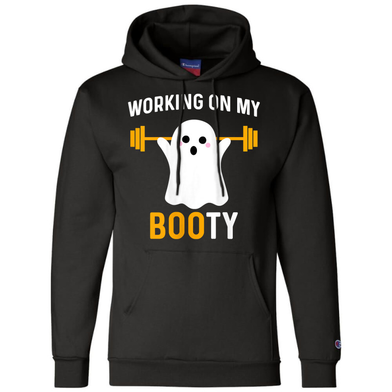 Womens Working On My Booty Funny Halloween Workout Gym Squat Tank Top Champion Hoodie by cm-arts | Artistshot