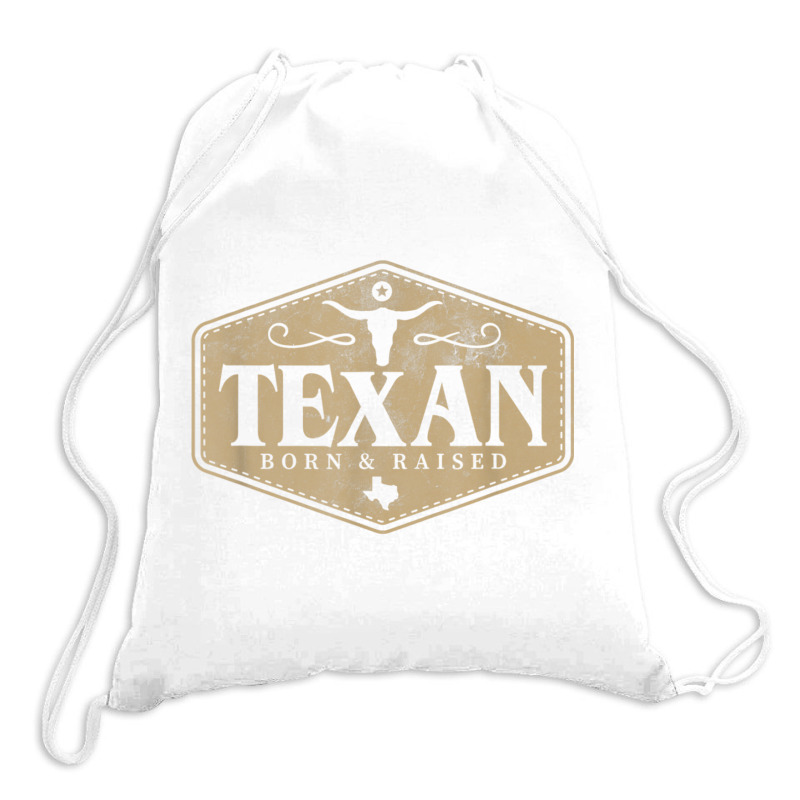 State Of Texas Raised Texan Native Boutique T Shirt Drawstring Bags | Artistshot