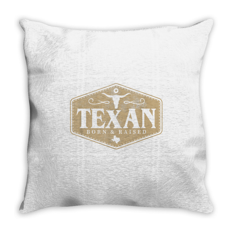 State Of Texas Raised Texan Native Boutique T Shirt Throw Pillow | Artistshot