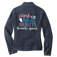 Pink Or Blue Abuelito Loves You Ladies Denim Jacket | Artistshot