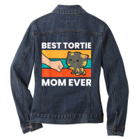 Tortoiseshell Cat Mom Best Tortie Mom Ever Ladies Denim Jacket | Artistshot