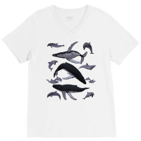 Whale Dolphin Vintage Ocean Life Preppy Marine Biologist Sweatshirt V-neck Tee | Artistshot