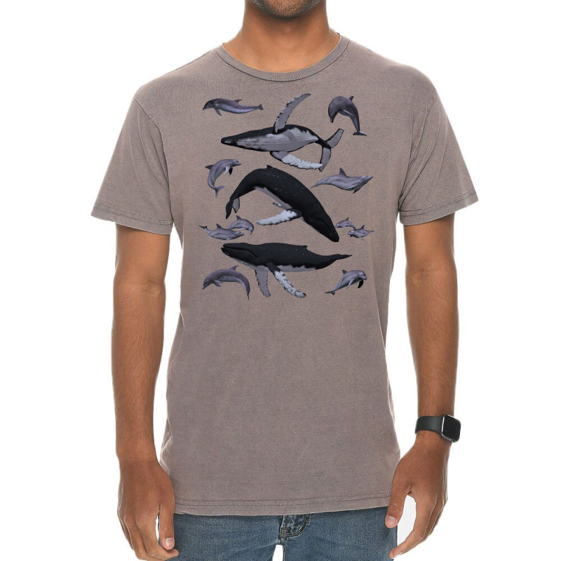 Whale Dolphin Vintage Ocean Life Preppy Marine Biologist Sweatshirt Vintage T-shirt | Artistshot