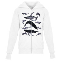 Whale Dolphin Vintage Ocean Life Preppy Marine Biologist Sweatshirt Youth Zipper Hoodie | Artistshot