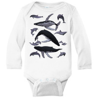 Whale Dolphin Vintage Ocean Life Preppy Marine Biologist Sweatshirt Long Sleeve Baby Bodysuit | Artistshot